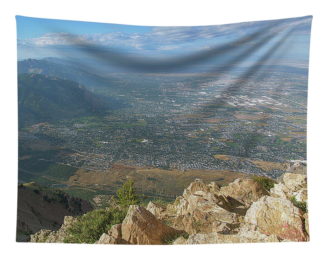 Expansive View From Ben Lomond Summit Tapestry