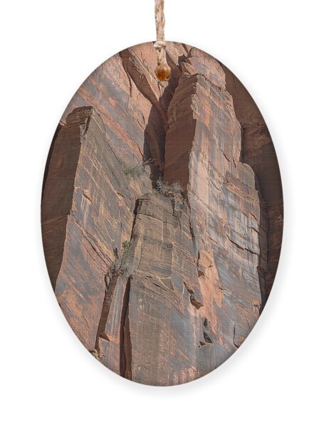 Towering Desert Sandstone Cliffs In Zion National Park Ornament