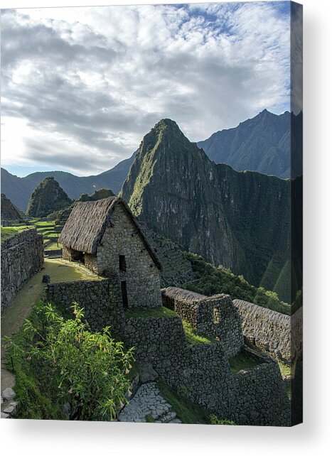 Ancient Ruins With Majestic Mountain Backdrop Acrylic Print