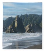 Dramatic Coastal Rock Formations Fleece Blanket