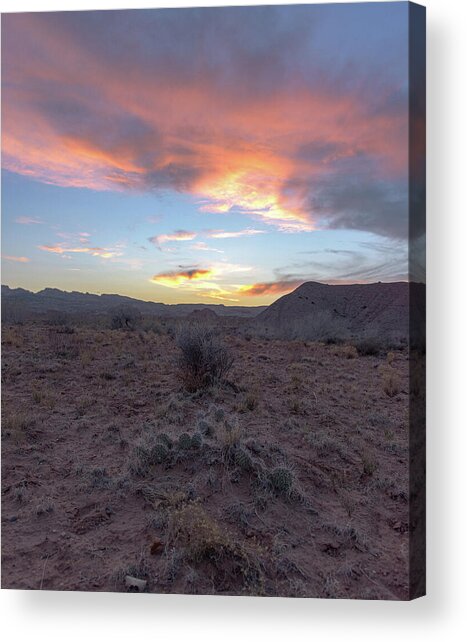 Desert Sunset Over Rugged Terrain Acrylic Print