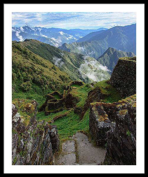 Mysterious Incan Ruins In The Mountains Framed Print