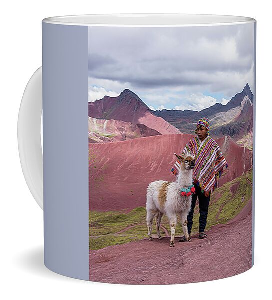 Peruvian Scene With Red Valley And Llama Coffee Mug