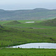 Tranquil Green Hills And Distant Sea Art Print