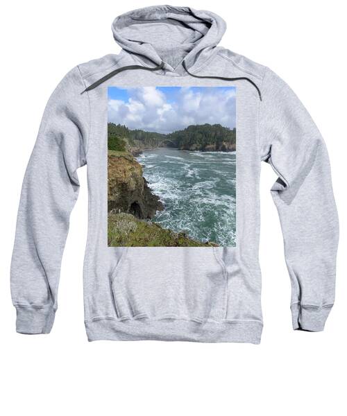 Coastal Bridge Over Rushing Waters Sweatshirt