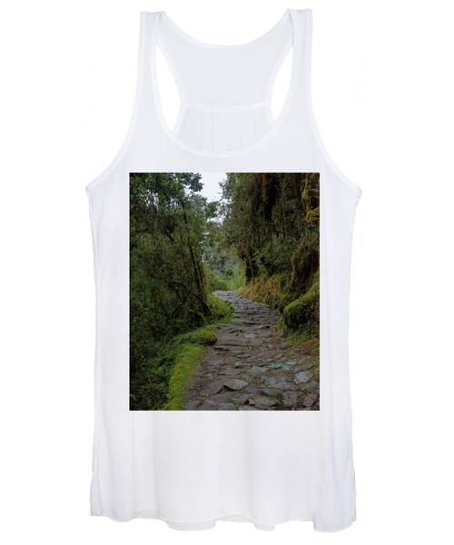 Moss-covered Path Through Lush Forest On The Inca Trail Women's Tank Top