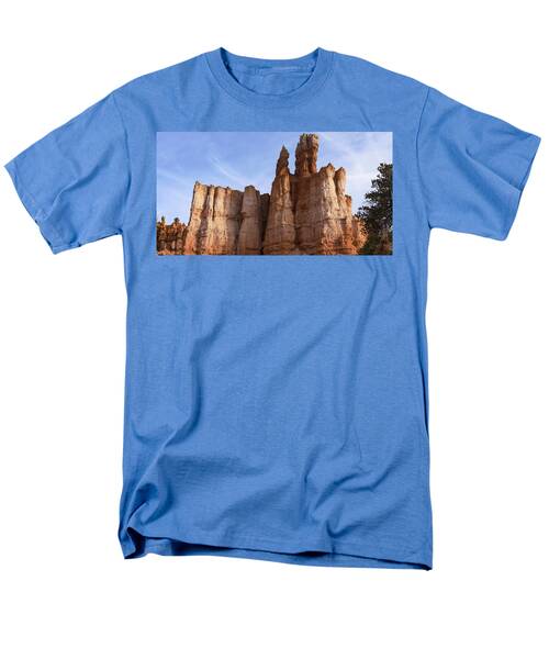 Majestic Rock Formations Under Blue Sky In Bryce Canyon National Park Men's T-Shirt  (Regular Fit)