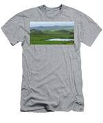 Tranquil Green Hills And Distant Sea T-Shirt