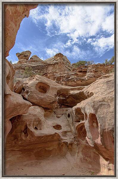 Majestic Rock Formations In Capitol Reef National Park Framed Print