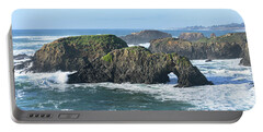 Majestic Coastal Rock Formations Portable Battery Charger