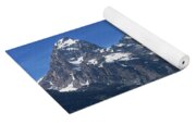 Snow-capped Teton Mountain Peaks Under Blue Sky Yoga Mat