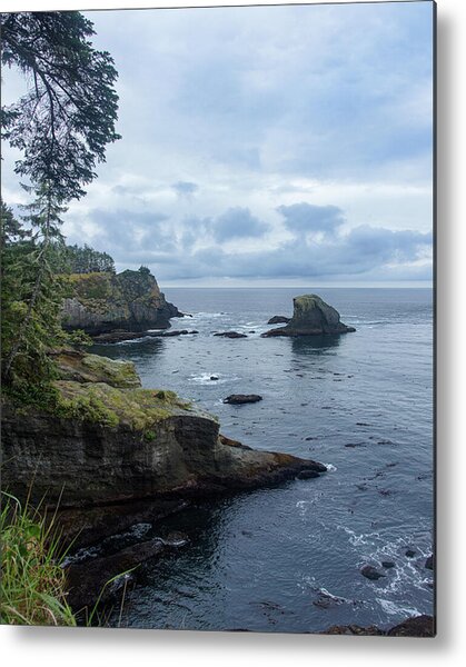 Rugged Coastal Landscape with Cliffs Metal Print