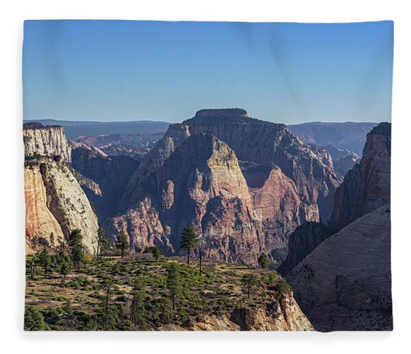 Majestic Mountain Range View Fleece Blanket