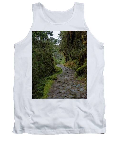 Moss-covered Path Through Lush Forest On The Inca Trail Tank Top