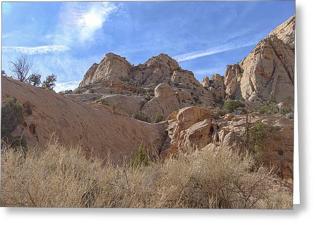 Desert Cliffs In Capitol Reef National Park Greeting Card