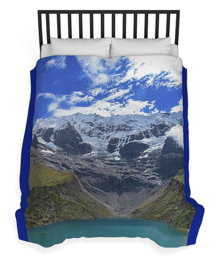 Majestic Mountain Overlooks Humantay Lake Duvet Cover