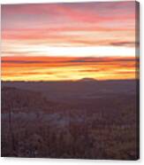 Serene Mountain Sunrise In Bryce Canyon National Park Canvas Print