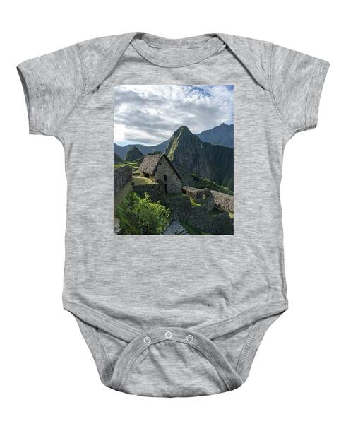 Ancient Ruins With Majestic Mountain Backdrop Baby One-Piece