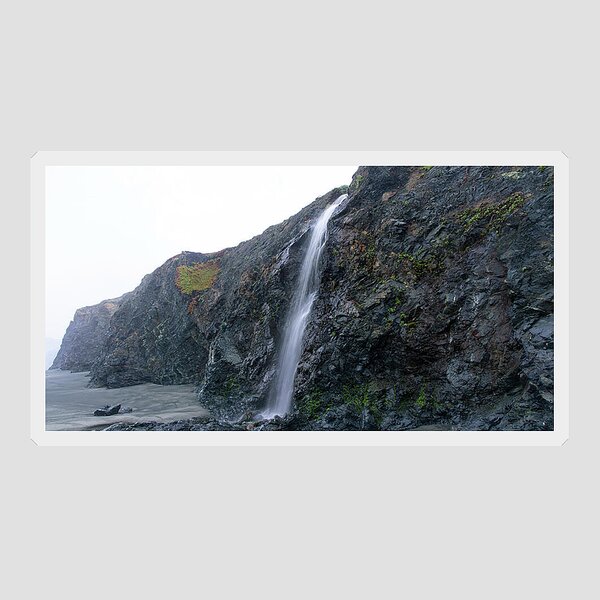 Secluded Coastal Waterfall Cascade Sticker
