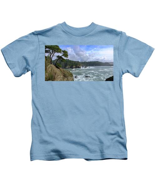 Coastal Serenity With Rugged Cliffs Kids T-Shirt