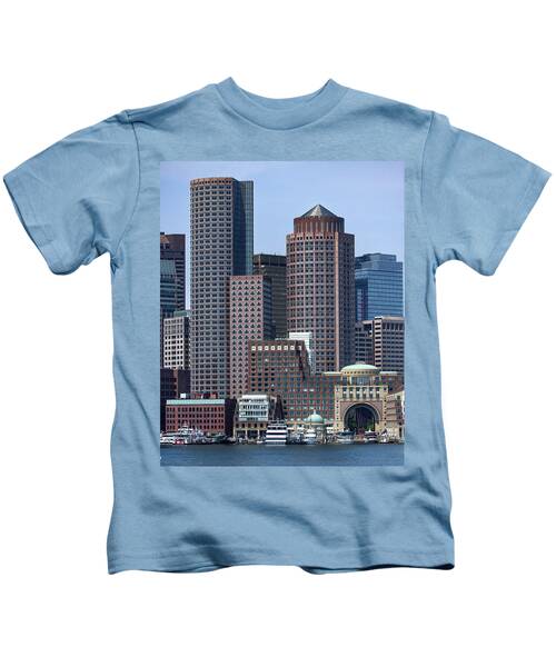 Boston Skyline by the Water Kids T-Shirt