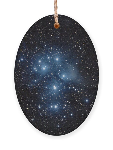 Pleiades Cluster In Cosmic Night Ornament
