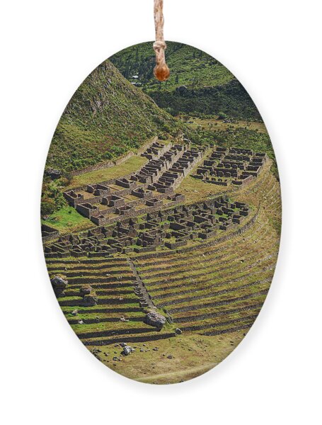 Ancient Terraces And Ruins In Andes Mountains Ornament