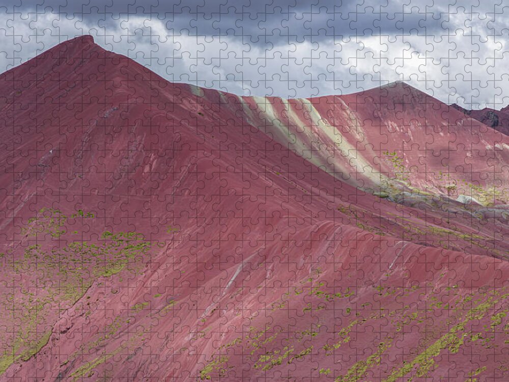 Vibrant Red Mountain Landscape Jigsaw Puzzle