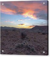Desert Sunset Over Rugged Terrain Acrylic Print