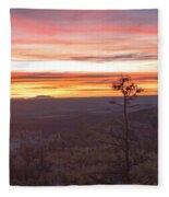 Serene Mountain Sunrise In Bryce Canyon National Park Fleece Blanket
