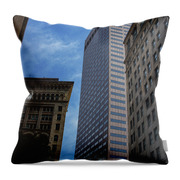 Skyscrapers Against Blue Sky Throw Pillow