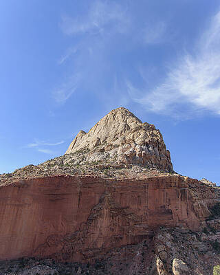 Majestic Mountain Peak Under Blue Sky Wall Art