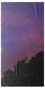 Moonlit Evening Over Silhouetted Hills Beach Towel
