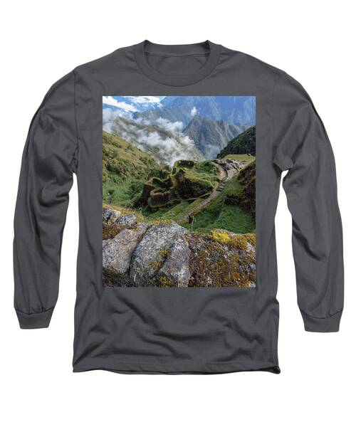 Misty Mountain Pathway Of The Inca Trail Long Sleeve T-Shirt