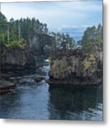 Serene Coastal Rocky Landscape Metal Print