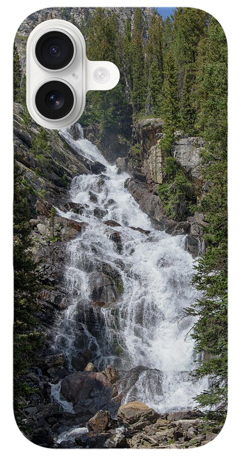 Waterfall Amidst Forest Landscape iPhone Case