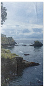 Rugged Coastal Landscape with Cliffs Bath Towel