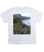 Rocky Coastline With Vibrant Foliage Youth T-Shirt