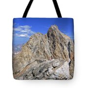 Majestic Mountain Peak Under Clear Skies Tote Bag