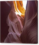 Curves Of Sunlit Antelope Canyon Walls Canvas Print