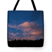 Twilight Over Forested Horizon Tote Bag