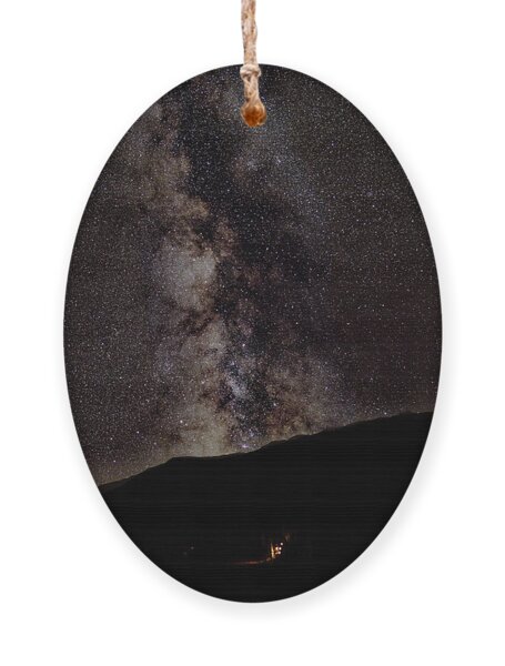 Starry Night Over Mountain Landscape Ornament