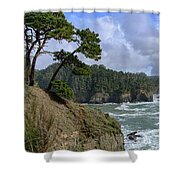 Coastal Serenity With Rugged Cliffs Shower Curtain