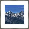 Snow-capped Teton Mountain Peaks Under Blue Sky Framed Print