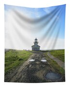 Lighthouse Under A Bright Sky Tapestry