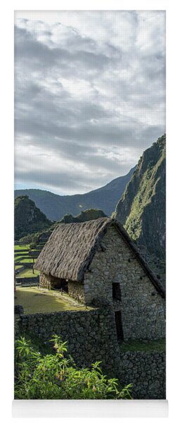 Ancient Ruins With Majestic Mountain Backdrop Yoga Mat