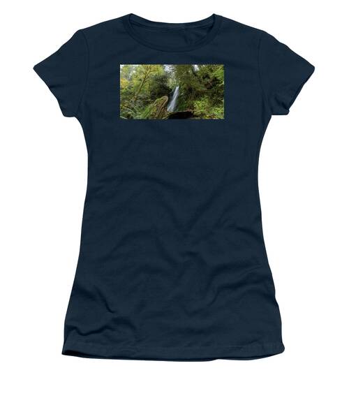 Serene Waterfall in Lush Forest Women's T-Shirt