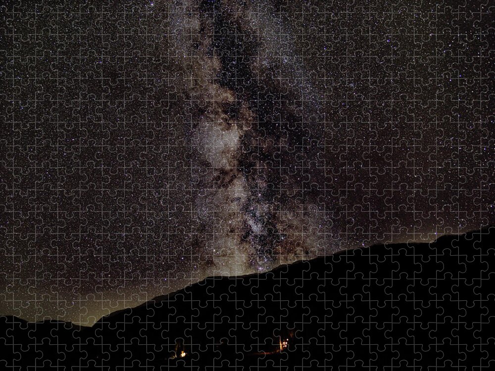 Starry Night Over Mountain Landscape Jigsaw Puzzle