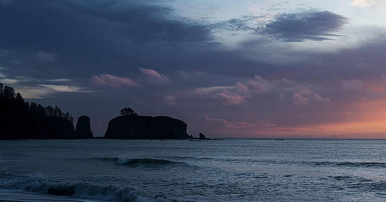 Serene Coastal Sunset with Cliffs Wall Art