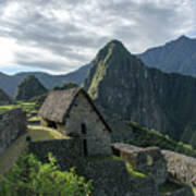Ancient Ruins With Majestic Mountain Backdrop Art Print